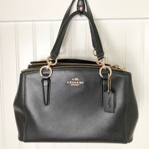 Coach Christie Carryall Black Leather CrossBody